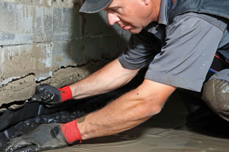 Das Auftragen von wasserfestem Dichtungsmittel auf Kellerwände zum wirksamen Feuchtigkeitsschutz und zur Vorbeugung